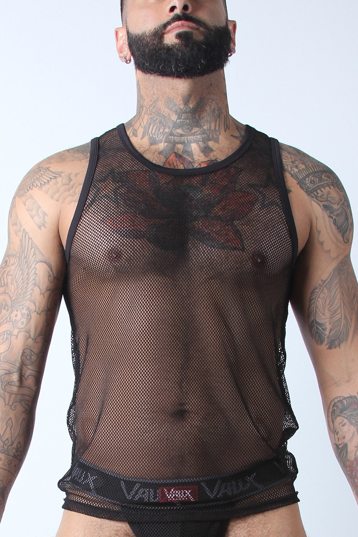 Vaux Black VX1 Mesh Tank Top