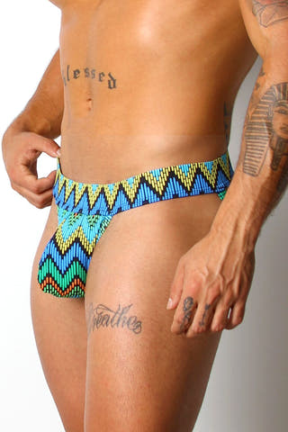 Vaux Blue Zig Zag Vx4 Jockstrap