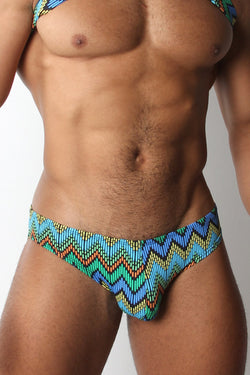 Vaux Blue Zig Zag Vx4 Low Rise Brief thumbnail 3