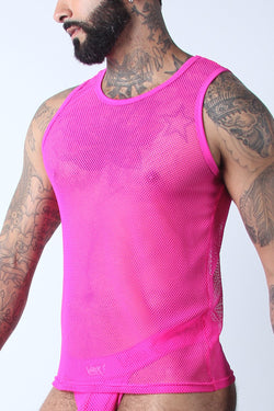 Vaux Pink VX1 Mesh Tank Top thumbnail 1