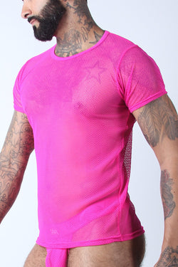 Vaux Pink VX1 Mesh Tee thumbnail 1