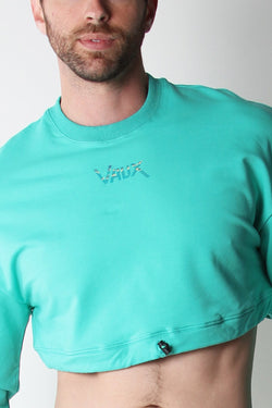 Vaux Turquoise Cotton Candy Cropped Sweater thumbnail 3