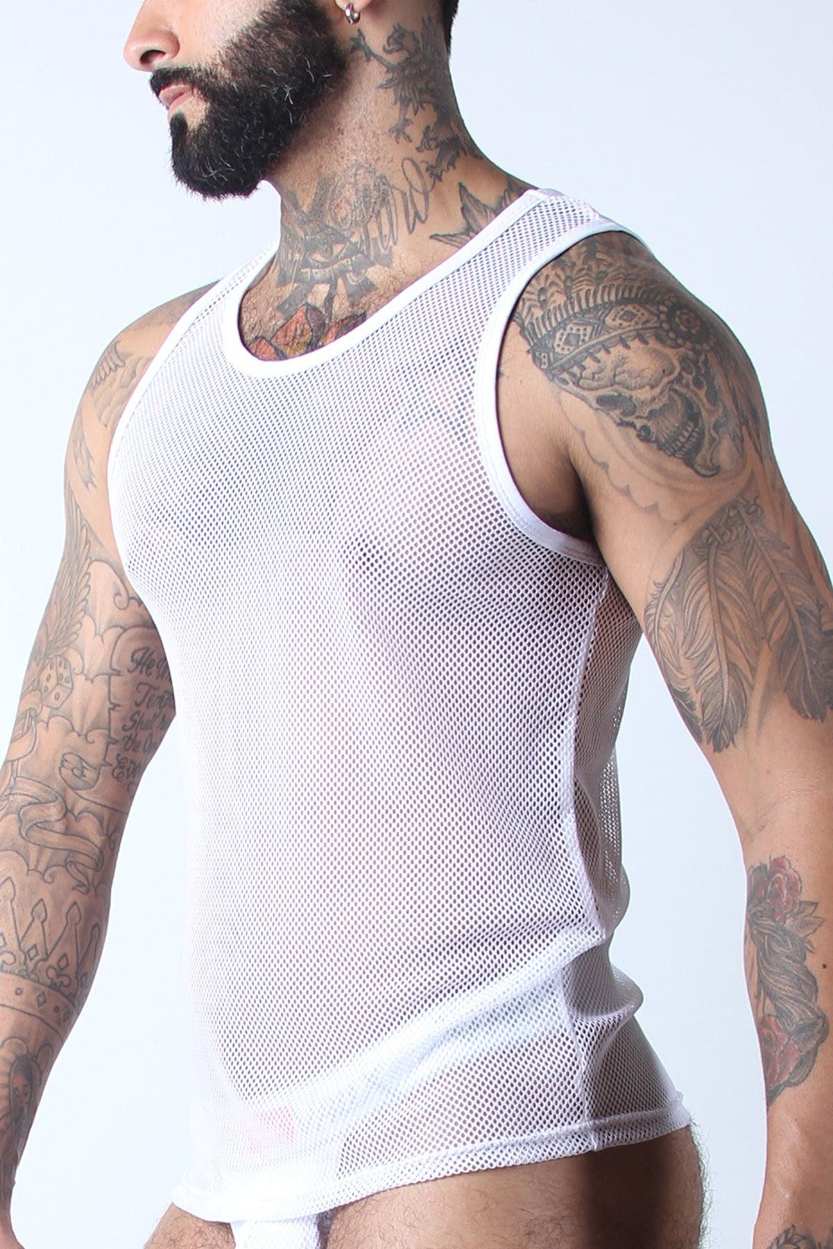 Vaux White VX1 Mesh Tank Top