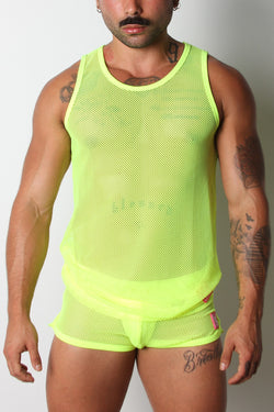 Vaux Yellow VX1 Mesh Tank Top thumbnail 1