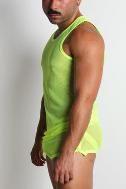 Vaux Yellow VX1 Mesh Tank Top thumbnail 3