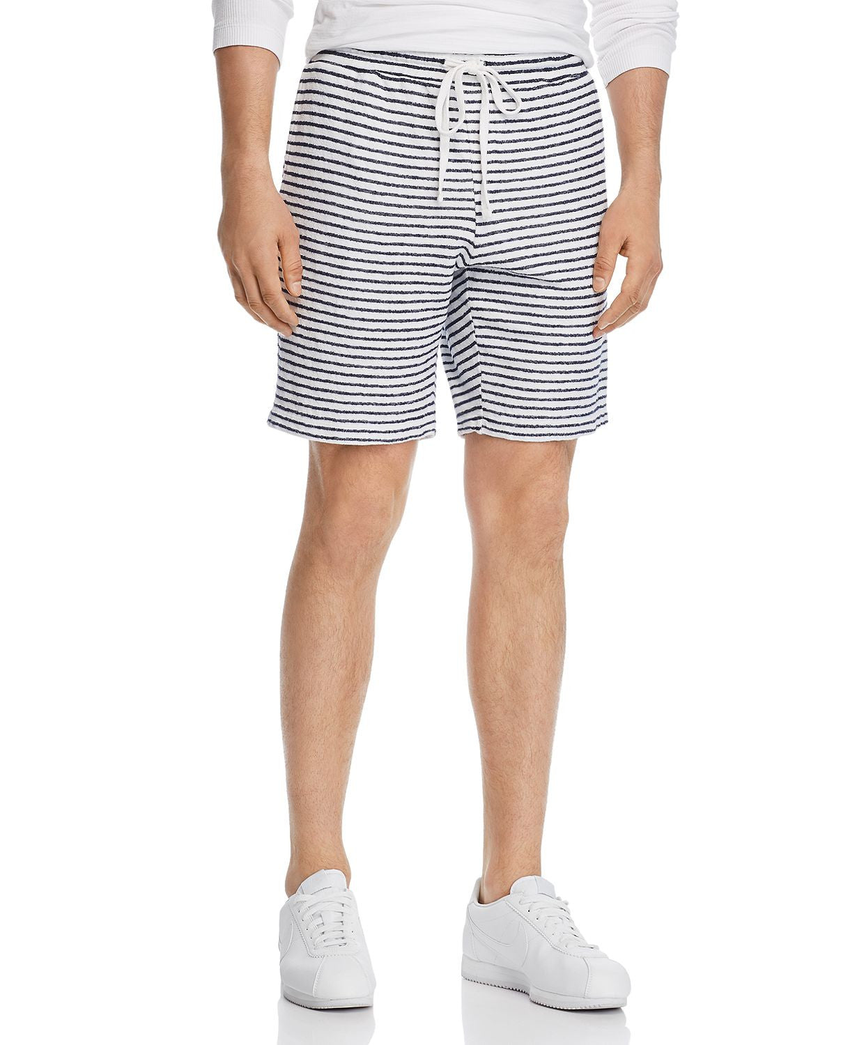 Velvet By Graham & Spencer Audien Striped Regular Fit Terry Shorts Navy/white