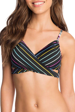 Vera Bradley Black/Multi Summer Reversible Wrap Bikini Top thumbnail 2