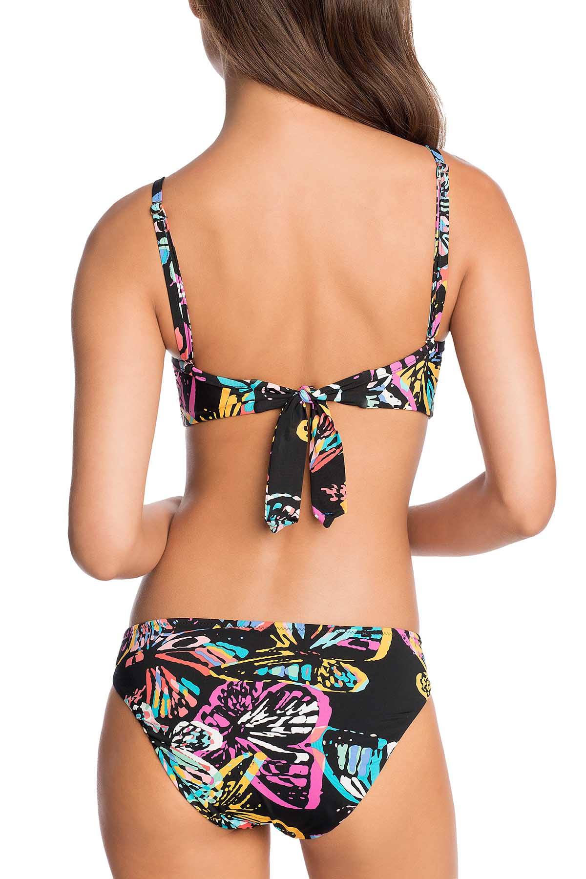 Vera Bradley Black/Multi Summer Reversible Wrap Bikini Top