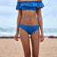 Vera Bradley Blue Chambray & Chardonnay Off-The-Shoulder Flounce Bikini Top