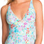 Vera Bradley Turquoise Superbloom Cross Back Tankini Top
