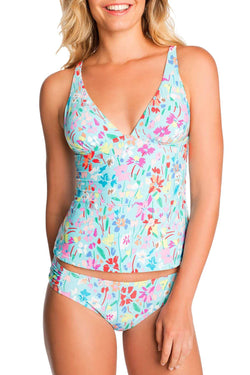 Vera Bradley Turquoise Superbloom Cross Back Tankini Top thumbnail 4