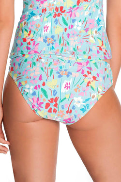 Vera Bradley Turquoise Superbloom Shirred-Side Bikini Bottom thumbnail 3