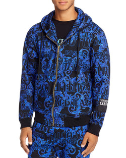 Versace Jeans Couture Logo Baroque Hoodie Black/Blue thumbnail 1