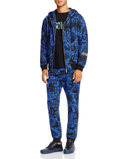 Versace Jeans Couture Logo Baroque Hoodie Black/Blue thumbnail 3