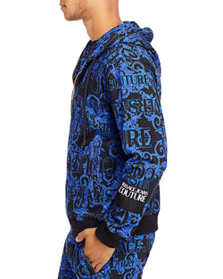 Versace Jeans Couture Logo Baroque Hoodie Black/Blue thumbnail 4
