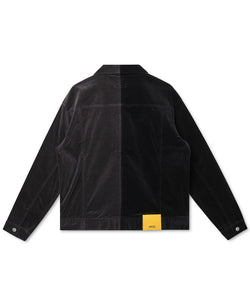 Versace Wesc Split Colorblocked Corduroy Trucker Jacket Black Multi thumbnail 2