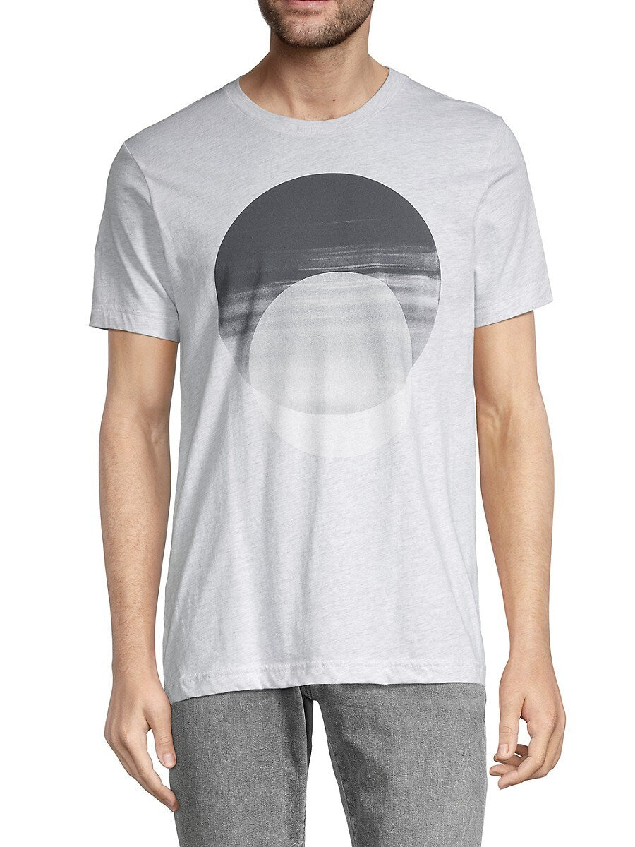 Vestige Men's Midnight Circle Graphic T-Shirt - Light Grey