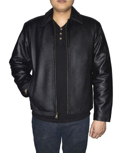 Victory Sportswear Retro Leather Jacket Black thumbnail 1