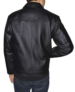 Victory Sportswear Retro Leather Jacket Black thumbnail 3