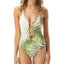 Vince Camuto Tropical Palm Printed Plunging V-neck One-piece Swimsuit Tropical Palm