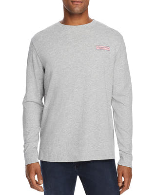 Vineyard Vines Long-sleeve Box Logo Graphic Tee Gray Heather