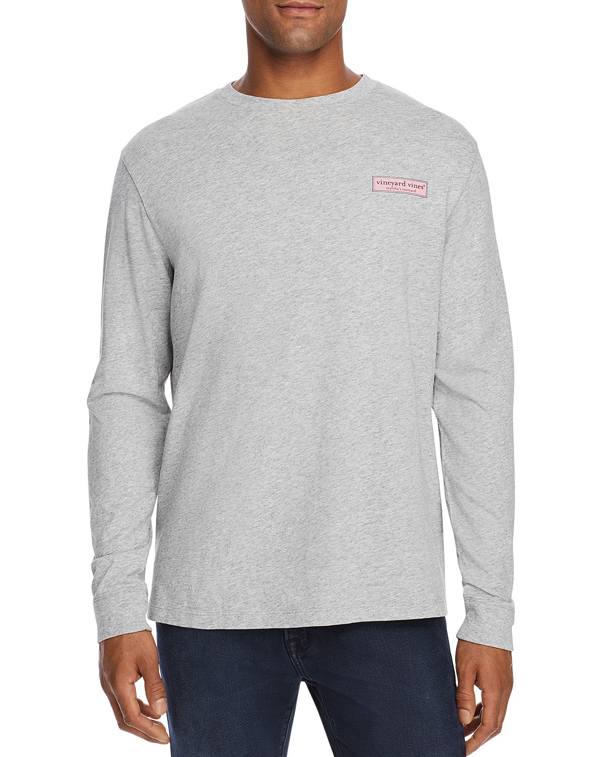 Vineyard Vines Long-sleeve Box Logo Graphic Tee Gray Heather