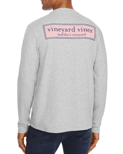 Vineyard Vines Long-sleeve Box Logo Graphic Tee Gray Heather