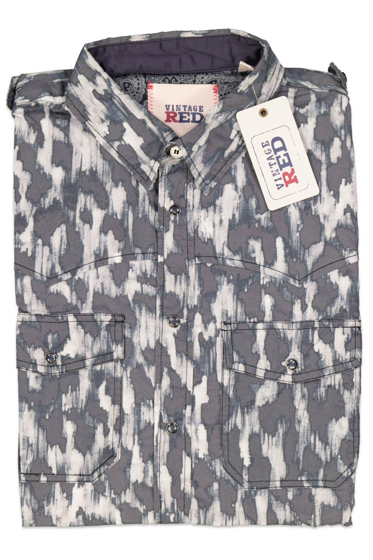 VintageRed Blue Lava Pearl-Snap Shirt