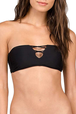 Volcom Black Simply Solid Bandeau Bikini Top thumbnail 3