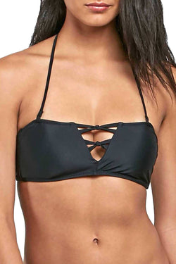 Volcom Black Simply Solid Bandeau Bikini Top thumbnail 2