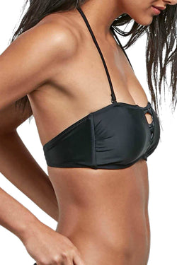 Volcom Black Simply Solid Bandeau Bikini Top thumbnail 4