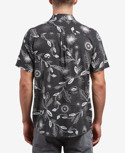 Volcom Broha Slim-fit Leaf-print Shirt Black thumbnail 2