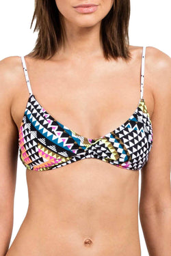 Volcom White/Multi Spot-On Reversible V-Neck Bikini Top thumbnail 3