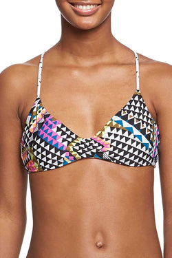 Volcom White/Multi Spot-On Reversible V-Neck Bikini Top thumbnail 4