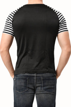 Vuthy Black Striped Raglan Tee thumbnail 2
