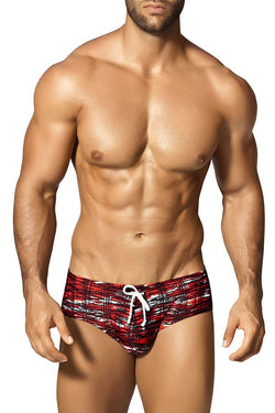 Vuthy Red Scribble Swim Brief thumbnail 1