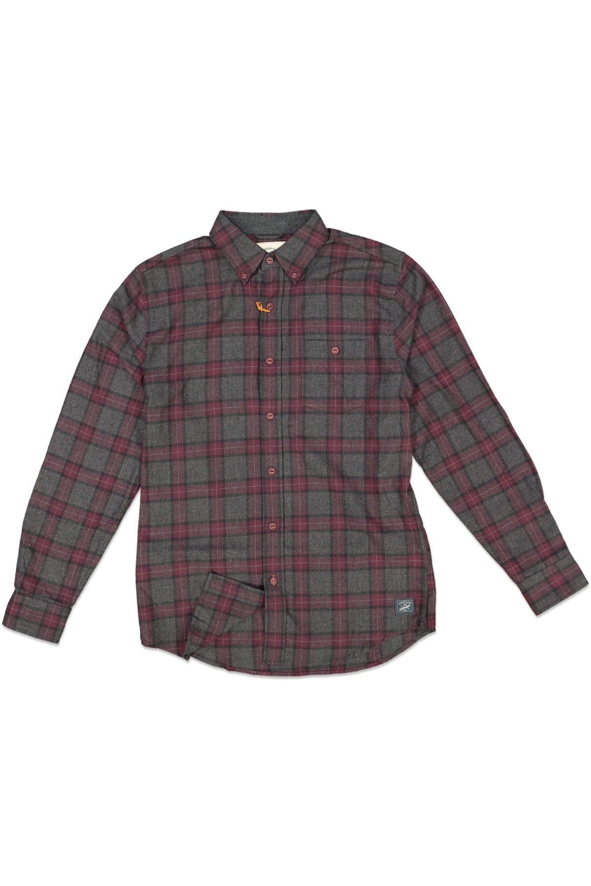 WEATHERPROOF VINTAGE BRUSHED FLANNEL WINE