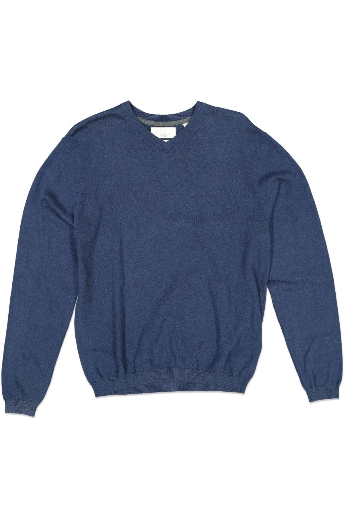 WEATHERPROOF VINTAGE MERINO CASHMERE SWEATER BLUE