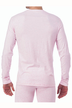 WOOD Pink Heather Long Sleeve Henley thumbnail 2