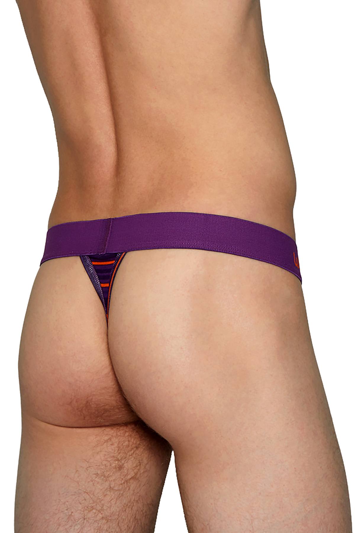 WOOD Purple Stripe Thong