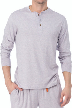 WOOD Violet Grey Long Sleeve Henley thumbnail 1