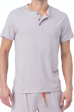 WOOD Violet Grey Short Sleeve Henley thumbnail 1
