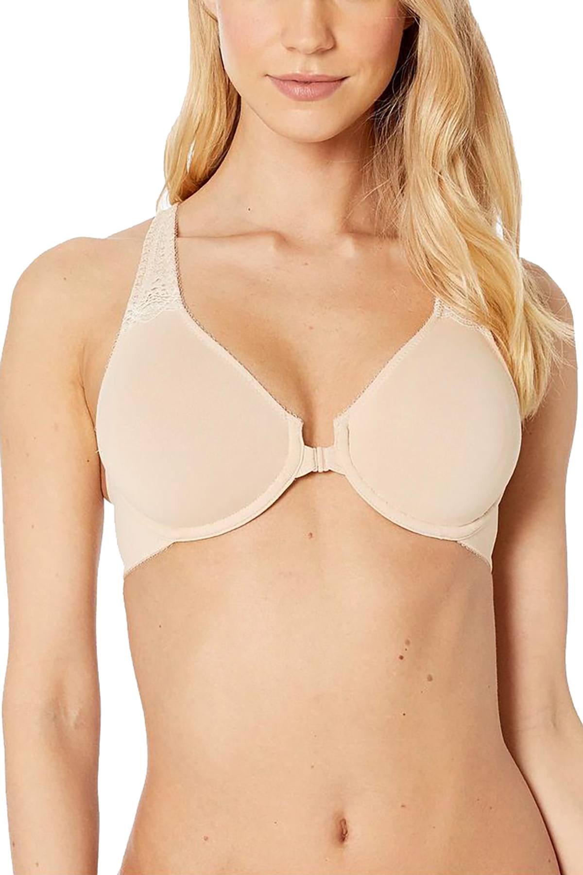 Wacoal Beige Soft-Embrace Front-Close T-back Bra