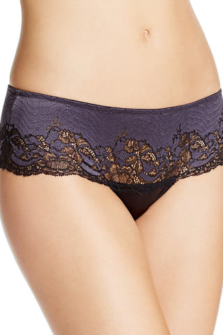 Wacoal Black/Graphite Lace Affair Tanga-Thong