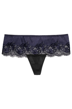 Wacoal Black/Graphite Lace Affair Tanga-Thong thumbnail 4