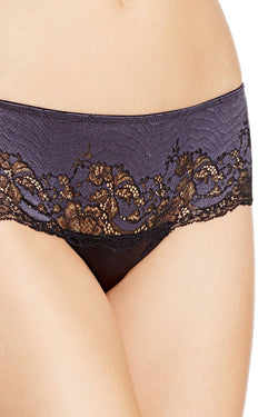 Wacoal Black/Graphite Lace Affair Tanga-Thong thumbnail 3