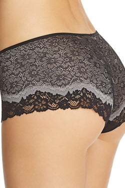 Wacoal Black/Grey Floral-Lace Basic Benefits Boyshort thumbnail 4