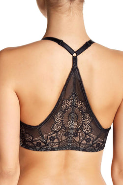 Wacoal Black Take The Plunge Wireless Racerback Front Closure Bralette thumbnail 1