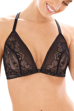 Wacoal Black Take The Plunge Wireless Racerback Front Closure Bralette thumbnail 2