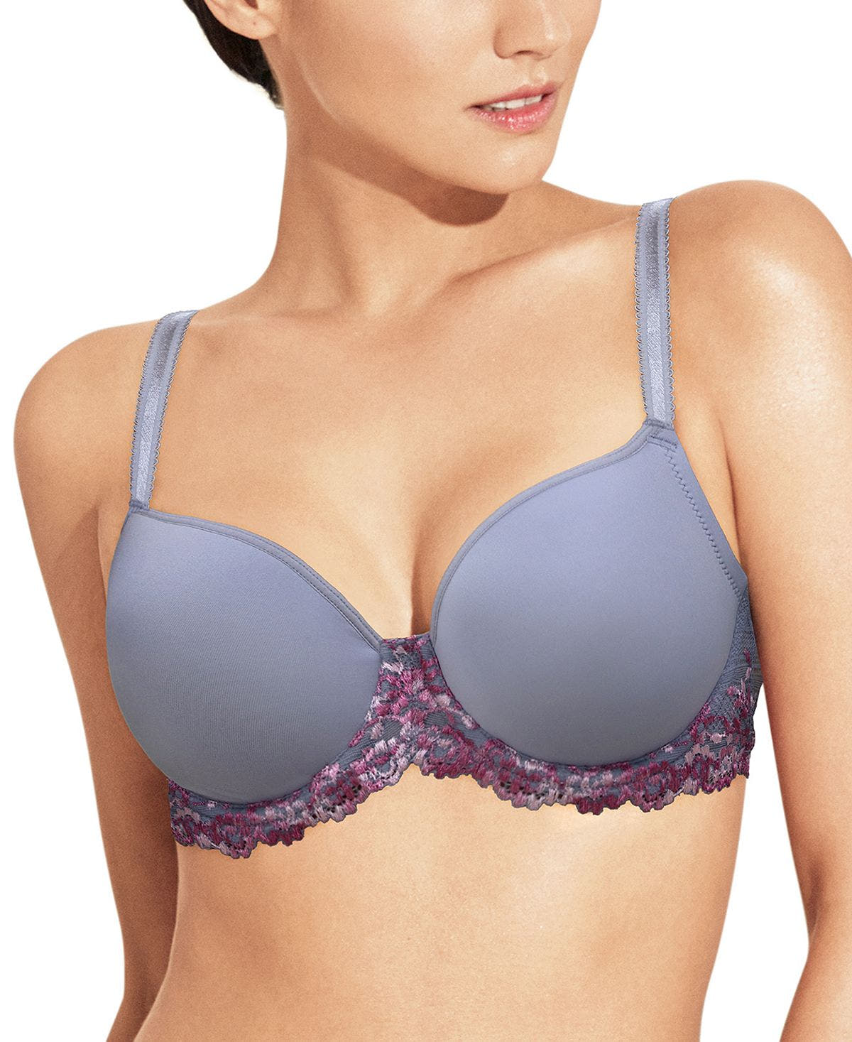 Wacoal Embrace Lace Contour Bra 853191 Lilac Gray/Multi